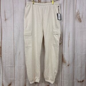 Cargo Jogging Pants Casual Comfort Stylish Everyday Sweat Pants Cream Size XL